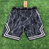25/26 Flying Man Casual NBA Edition Lightning Crack Dark Grey shorts#J2418