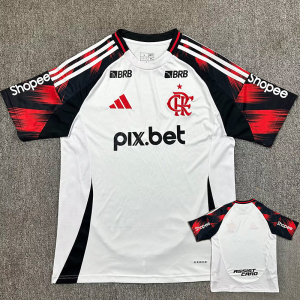 25/26 Flamengo Away  Fans Soccer Jersey(Print all sponsors、全广告）