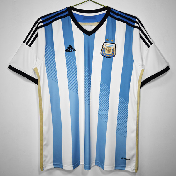 2014 Argentina Home Retro Soccer Jersey