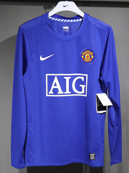 2008/2009 Man Utd Third Player Version  Long Sleeve Retro Soccer Jersey球员长袖