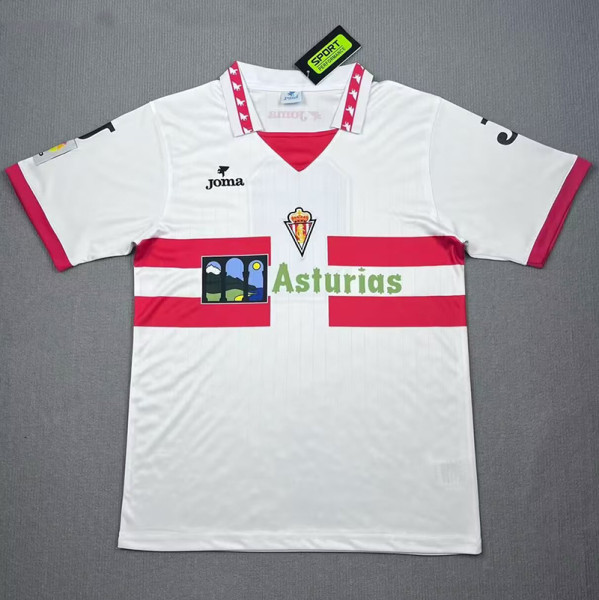 1996/1997 Sporting de Gijón Away Retro  Soccer Jersey带西甲章