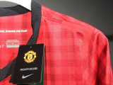 2012/2013 Man Utd Home Player Version Long Sleeve Retro Soccer Jersey长袖球员