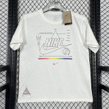2025 T242 NK Triangle pattern White Pure Cotton  T-shirt