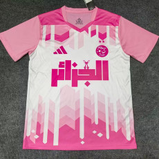 25/26 Algeria Pink & White Fans Soccer Jersey(胸前粉色广告）