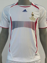 2006 France Away White Retro Soccer Jersey(带胸前小字)