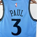 24/25 Clippers PUAL # 3 City Edition Blue Top Quality Hot Pressing NBA Jersey