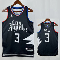 22/23 Clippers PUAL # 3 Fly Man Black Top Quality Hot Pressing NBA Jersey