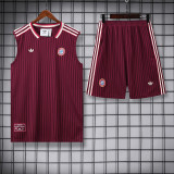 25/26 Bayern Maroon Retro Tank top and shorts suit (直纹）