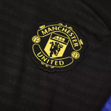25/26 Man Utd Black Half Pull Tracksuit (胸前广告\半拉链)