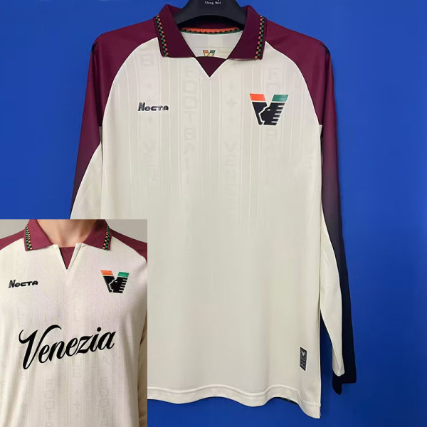 25/26 Venezia FC Away  Long Sleeve Soccer Jersey(tenezia胸前广告)