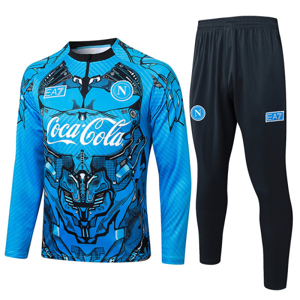 25/26 Napoli Blue Inkjet Half Pull Tracksuit #B2588(半拉链)