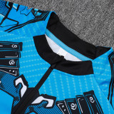 25/26 Napoli Blue Inkjet Half Pull Tracksuit #B2588(半拉链)