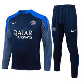 25/26  PSG Royal Blue Half Pull Tracksuit#B2585  (肩蓝、半拉链)