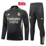 25/26 RMA Grey Green Kids Half Pull Tracksuit #E25139(童装、半拉链)