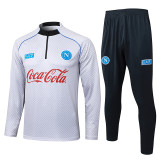 25/26 Napoli Light Gray Inkjet Half Pull Tracksuit #B2593(半拉链)