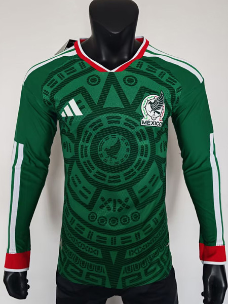 26/27 Mexico Home Long Sleeve Player Version Soccer Jersey长袖