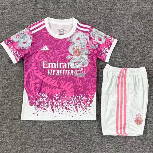 25/26 RMA Dragon Edition Purple White Kids Soccer Jersey