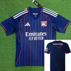 25/26 Lyon Away Fans Soccer Jersey(带广告)