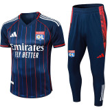 25/26 Lyon Away  Player Version  Soccer Jersey&Royal Blue pants