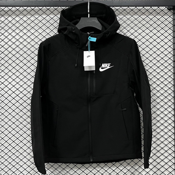 25/26 NK Black Thickened Assault  Hooded Windbreaker# RK1102 (加厚冲锋衣）