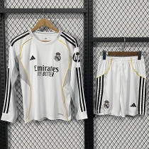 25/26 RMA Home Kids Long Sleeve Soccer Jersey