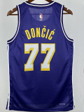 25/26 LAKERS DONCIC #77 Purple Flying Man Top Quality Hot Pressing NBA Jersey(圆领）