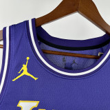 25/26 LAKERS JAMES #23 Purple Flying Man Top Quality Hot Pressing NBA Jersey(圆领）