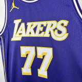 25/26 LAKERS DONCIC #77 Purple Flying Man Top Quality Hot Pressing NBA Jersey(圆领）
