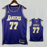25/26 LAKERS DONCIC #77 Purple Flying Man Top Quality Hot Pressing NBA Jersey(圆领）