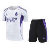25/26 RMA White Team Logo Training Short Suit