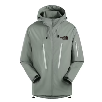 25/26 New THE NORTH FACE Green Grey Hooded Waterproof assault suit#防水