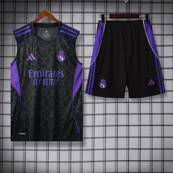 25/26 RMA Black Team Logo Tank top and shorts suit