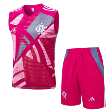 25/26 Flamengo Rose red inkjet Tank top and shorts suit#D25157