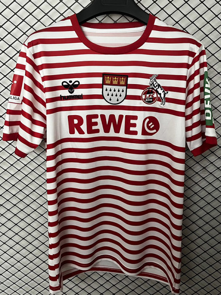 25/26 FC Köln Carnival Red and White Fans Soccer Jersey