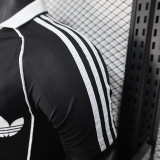25/26Ｃlover Leisure Editio Black Fans Soccer Jersey