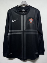 2012 Portugal Black Long Sleeve Retro Soccer Jersey