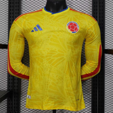 25/26 Colombia Home Long Sleeve Player Version Soccer Jersey