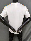 25/26 RMA Retro Editio White Player Version Soccer Jersey(肩蓝边)
