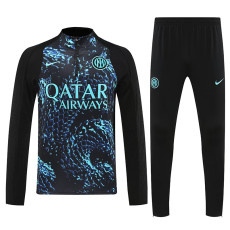25/26 INT Snake Pattern Black Half Pull Tracksuit  (半拉链)