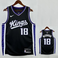 23/24 KINGS WESTBROOK #18 Black Top Quality Hot Pressing NBA Jersey