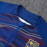 25/26 BAR Diagonal inkjet Blue Kids Half Pull Tracksuit#E25174 (童装半拉链)