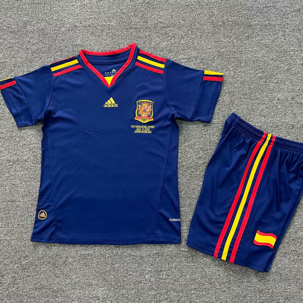 2010 Spain Away Kids Retro Soccer Jersey(带胸前决赛字)