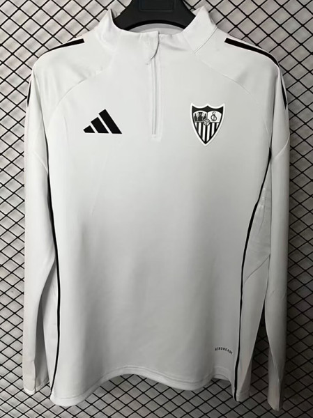 25/26 Sevilla White Half Pull Tracksuit (半拉链)