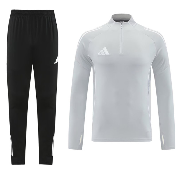 25/26 AD Grey Half Pull Tracksuit#AB09蔚蓝(半拉链)