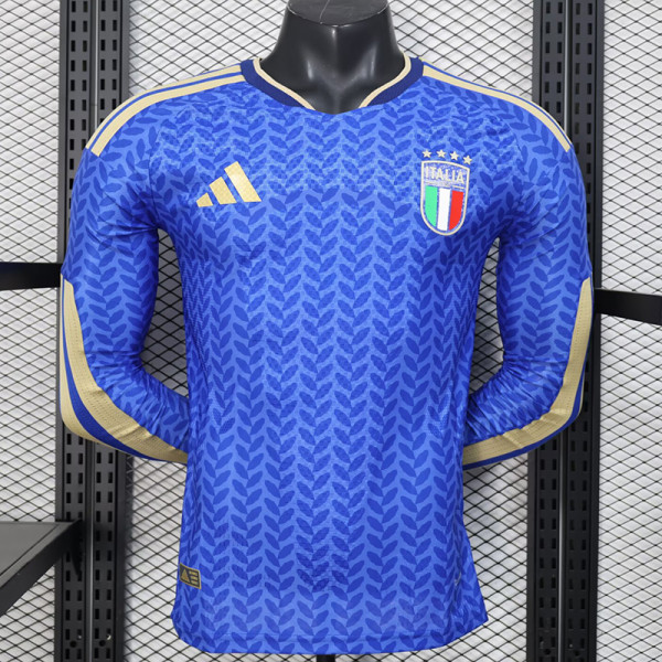25/26 Italy Home Player Version Long Sleeve Soccer Jersey