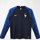 2018 France Home Long Sleeve Retro Soccer Jersey