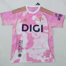 25/26 Real Oviedo Pink Fans Soccer Jersey