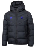 25/26 BAR Purple Logo Black Hooded Cotton Coat 连帽棉衣