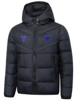 25/26 BAR Purple Logo Black Hooded Cotton Coat 连帽棉衣