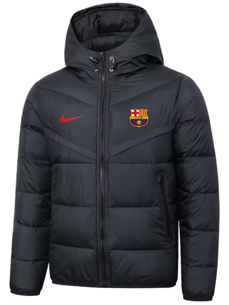 25/26 BAR NK Black Hooded Cotton Coat 连帽棉衣